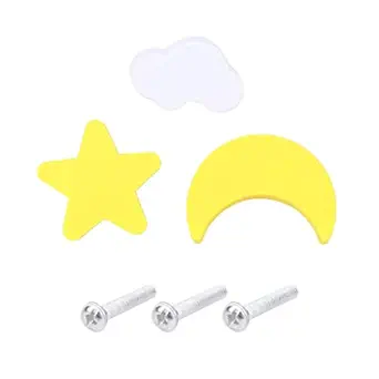 Vosarea 3 Pcs Anti-bumping Cartoon Handle Simple Soft Rubber Wardrobe Pull Knob Unique Fashion Star Moon Small Cloud Cabinet Door Drawer Handle