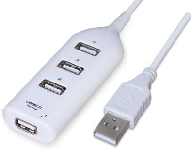 USB 2.0 4 Port Hub for XP/Vista/Windows 7/Mac : long USB cord - Plug & Play
