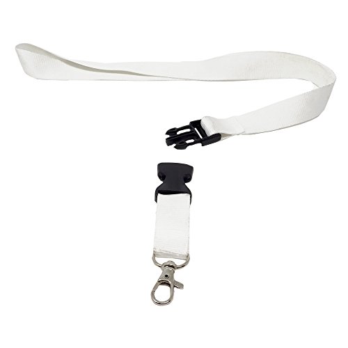 SBS Schlüsselband 20mm 10 Stück Weiß Lanyard Trageband Bändel
