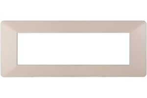 ZOREI Placca Compatibile Con Vimar Plana, Placche In Plastica, 1 Pezzo (7 Posti/Moduli,Sabbia)