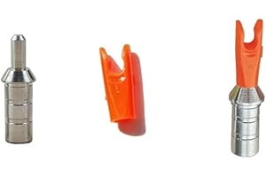 ZSHJGJR 50pcs Tir à l'arc Flèche Encoche Insérer Encoche de la Flèche en Plastique avec Clou de Protection en Alliage d'aluminium pour ID 4,2mm/6,0mm/6,2mm Arbre de Flèche