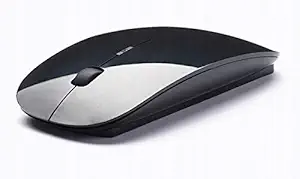 WETEK Slim Wireless Mouse for Laptop, 2.4Ghz Portable Compatible Mouse for Desktop, Computer, Laptop,Camera,etc ( Black )