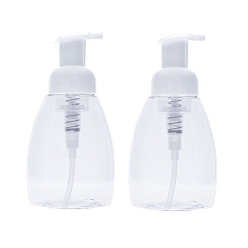 2 Pack Foaming Soap Dispensers, 250ml (8.5 oz) Clear Plastic Pump-Bottles BPA Free to Use with Castile Soap, DIY Liquid Soap, Dish Soap, Body Wash and More RS.1226 (59.00% Off) - Amazon