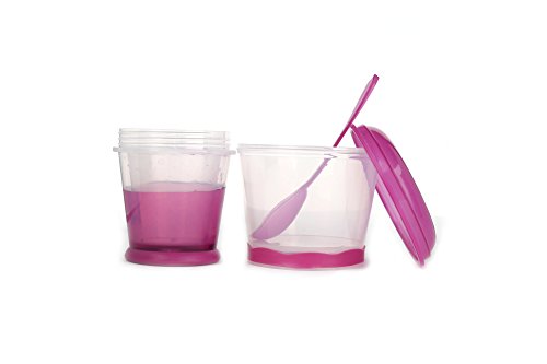 Müsli To Go Becher mit Milch-Kühlfach & Löffel, Müslibecher, Joghurtbehälter, Thermobecher, Müslidose – Lila - 2