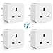 Price comparison product image WiFi Smart Plug Mini ANOOPSYCHE Alexa Plugs, Energy Monitoring Timer Remote Control Plug Socket No Hub Required, 13A Smart Socket Compatible with Alexa Google Assistant IFTTT (UK Plug 4 Pack)