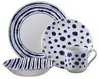Churchill Sieni Inkie Sieni Inkie Stripe Set, Ceramic, Multi-Colour, 26 x 26 x 3 cm
