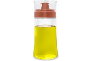 TINMIX Dosatore di olio a prova di perdite, con beccuccio, 180 ml/6 once in vetro, olio d'oliva e aceto ben sigillato, per cucine da campeggio, colore rosso