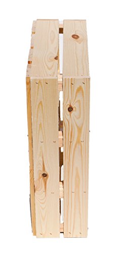 flache Obstkiste „Wilma“ mit zwei Einlegeböden / Zwischenbrettern ca 50x40x16cm/ Regalkiste Gewürzregal Apfelkiste / Weinkiste (1er set Natur) - 3