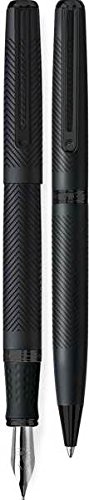 Inoxcrom WS Black Black - Juego de bol grafo y pluma color negro con tramas zig-zag Inoxcrom WS Black Black - Juego de bol grafo y pluma color negro con tramas zig-zag