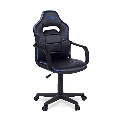 Adec - DRW, Chaise de bureau, chaise de jeu en Noir et Bleu, mesure: 60 cm (largeur) x 98 - 108 cm (hauteur) x 45 cm (profondeur)