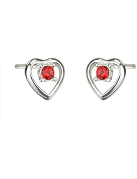 Krsnasworld® Kinder Ohrring Ohrstecker Herz mit kleinem Swarovski Kristall - rot #545227