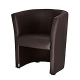 cocktailsessel grau 75x60x60cm FORTISLINE TOP Sessel Clubsessel Loungesessel Cocktailsessel Kunstleder Braun W042 02