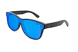 Lente Plana Gafas de sol madera MOSCA NEGRA modelo T-ZONE Blue - Plane Lenses - Polarized - Unisex