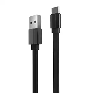 Portronics Konnect Flat POR-459 2.4A 1Meter Type-C Cable with Charge & Sync Function for Type-C Devices (Black)