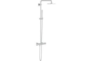 Grohe 27932000 Euphoria System Colonna Miscelatore Termostatico E Soffione, Dimensioni 152 x 152 mm, Manopola Doccia Monogetto, Cromo, Ecojoy