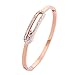 Produktbild gzzebo modischer Avantgarde Edelstahl-Armreif für Damen, mit Kunststrass, eingelegte Schiebeschnalle, Rose Gold