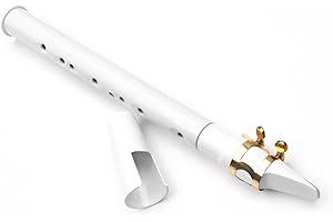 LAOJIA Saxo de Bolsillo, Mini saxofón de Bolsillo Blanco, pequeño saxofón portátil con Bolsa de Transporte Negra, Instrumento de Viento de Madera