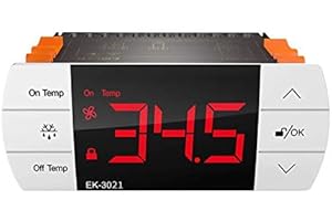 Elitech Regolatore di Temperatura Digitale Facile da Usare con Touch Screen/Termostato a 2 relè, Controllo in Uscita Raffreddamento e Scongelamento (EK-3021)