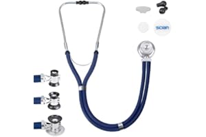 SCIAN Sprague Rappaport Stethoskop für Krankenschwestern, Ärzte, und Heimgebrauch, Multifunktionales Kardiologie Stethoskop Doppelkopf mit Erwachsenen, Kinder und Kleinkind Wandelglocke (UK-Blau)