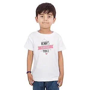 LIMIT Fashion Store - Mommys Little Prince Heart Kids Casual Printed Colored Cotton Gift T-Shirt(Boys) (2 Years, White)