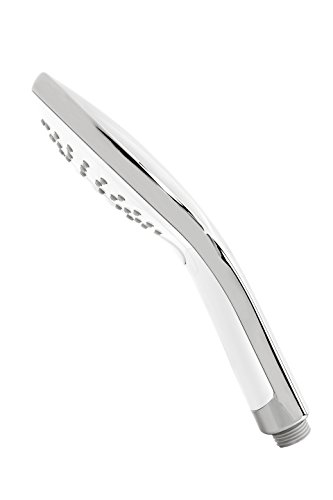 Luxus Design Handbrause CLIO || Duschkopf mit 3 Strahlarten || Strahl-Funktionen mittels Knopfdruck verstellbar || Hochwertige Ausführung in weiß / verchromt - 3