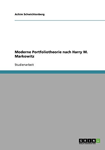 Moderne Portfoliotheorie Nach Harry M. Markowitz Buch Download Pdf ...