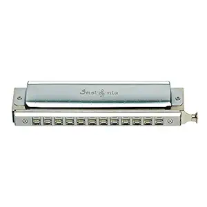INSIGNIA 12 HOLE CHROMATIC HARMONICA (SILVER)