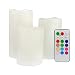 Produktbild 3 Stück LED Drahtlose Fernbedienung Kerzen7.5 cm / 10 cm / 14.5 cm hoch Flammenlose LED Stabkerzen Warmweiß Flame Flicker Kerzen 3*AAA Batteriebetrieben,Farbwechsel und Timer ,Romantische Wachskerzen Kerzenlichter Tafelkerzen Leuchterkerzen für Weihnachten, Party, Hochzeit, Fest Deko, Batterien nicht inbegriffen