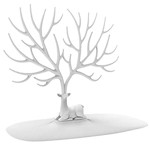 Afdiscount Deer Head Jewelry Display Stand Jewelry Pendant Earrings NecklaceDisplayStandWH White