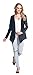 Happy Mama Women's Maternity Waterfall Cardigan Shrug Jacket Blazer Wetlook 098p (Black, 8/10)