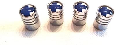 4x Schrader Valve Cap Valve Caps Chrome with Finland FIN Flag Logo Valve for all Vehicles Cars, Trucks, Bus Models Set of 4