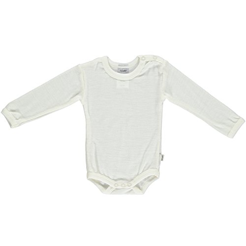 Celavi Unisex Baby Body Long Sleeve Basic Wool Blouse, Off White, 50 cm