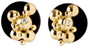 may mOma Women's 24ct Gold Plated Square Clear Crystals Eos Petite Earrings