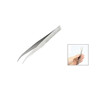 Move&Moving(TM) 5.1" Silver Tone Slanted Tip Metal Eyebrow Tweezers Clip for Ladies - Image 2