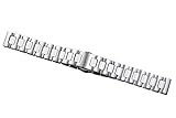 FERZA Home 18mm Premium Edelstahl-Keramik-Kit Armband Ersatz für Zwei Töne, Silber und weiße Faltschließe