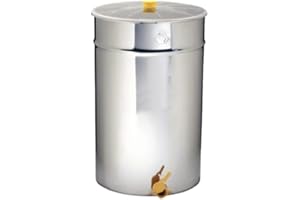 Apistore Maturateur INOX pour Miel - 100 kg - avec Couvercle en Transparent