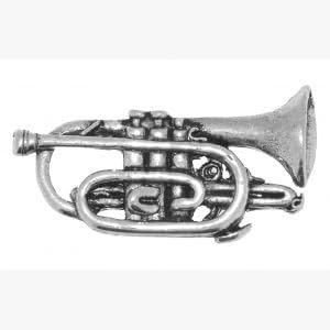 Danetre Gifts Pewter Pin Badge Music Cornet