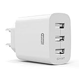 【Potencia Increíble (30W / 6A)】: Cuenta con 3 puertos USB para cargar 3 dispositivos al mismo tiempo. Así que tiene una solución de carga ideal con la que puede cargar cualquier dispositivo sin enredos de cables en su casa u oficina. Compatible con todos los dispositivos con puerto micro-USB.