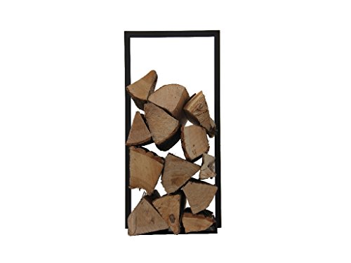 kaminholzregal innen 70cm Schwarz / braun Kaminholzständer Kaminholzhalter Ho...