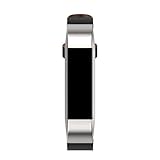 Altsommer Echtes Leder Band Armband + Schutzfilm für Fitbit Alta HR Smart Watch,Classic Watch Strap，Uhrenarmband mit Leder Herren Ersatzband (Schwarz)