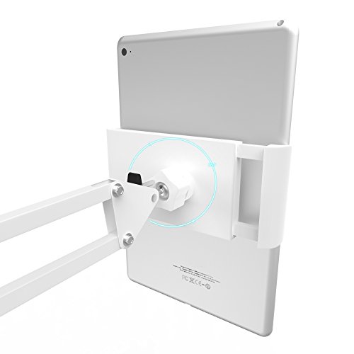 iPad Verstellbar Bodenständer, Bidear Universal 360°Drehbar Metall Tablettenhalter für Apple iPad Air, iPad Pro, iPad mini, Samsung Galaxy Tab und Handys(Weiß) - 5