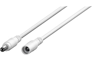 goobay Cable alargador CC 1,5m – 5,5x2,5mm, Conector y Enchufe, Blanco, para 5–24V y hasta 5A, Ideal para LED, routers, cámaras, 76678