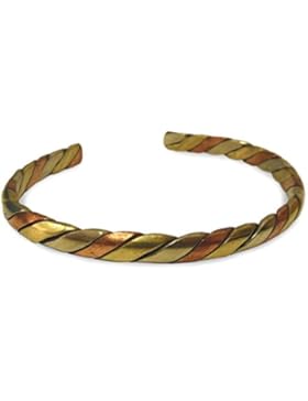 Schmuck Armreif aus Metall Kupfer, Messing, Weißmetall gedreht, 3-Metall Armband Armschmuck Armreifen handgefertigt