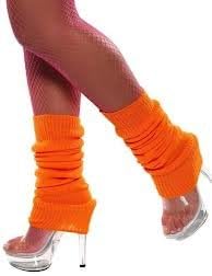 WARM SOFT LADIES WOMEN NEON ORANGE LEG WARMERS KNITTED BEST WINTER VALUE, CHEAP!