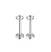 Hosaire 2PCS x 8mm Stainless Steel Inlaid Piercing Cubic Zirconia Lip Rings