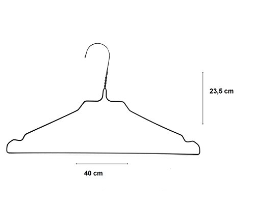 50 x Drahtbügel Metallkleiderbügel RSR-Classic Drahtkleiderbügel Weiß Drahtbügel Kleiderbügel Metall Draht verzinkt hochwertige Pulverbeschichtung 40 cm - 3