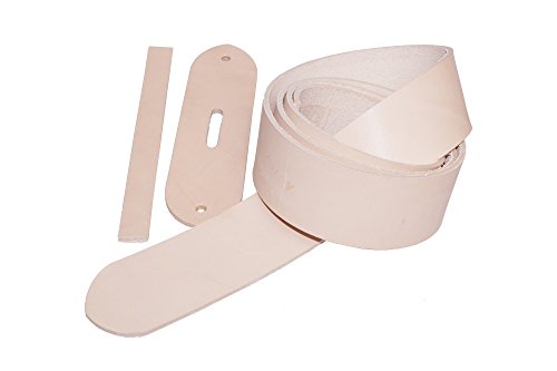 Blankleder Gürtelrohling mit Kappteil/Schlaufe, zum Punzieren geeignet, Farbe:natur 3.3mm dick, Breite:39mm