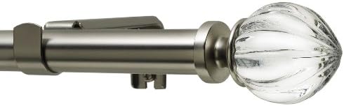 Levolor 43985783 Fluted Acrylic Rod Set, 66-to-120-Inch Width, 3/4-Inch Diameter, Satin Nickel by Levolor