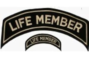 Generico Set 2 Toppe Patch Grande E Piccolo Arco Life Member, Harley Davidson Colore Oro