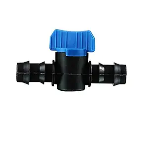 CINAGRO Drip Irrigation Accessories Straight Connector with Tap (Black, 16MM) -10 Pieces